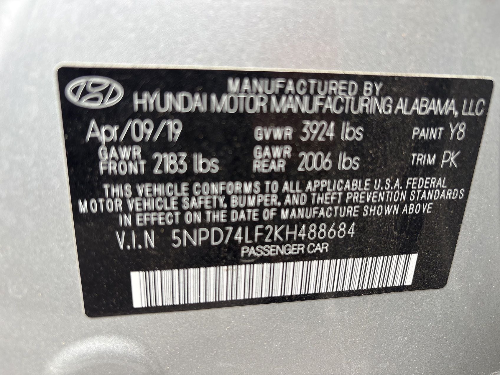 2019 Hyundai Elantra SE