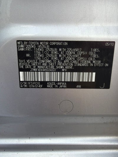 2010 Toyota RAV4 Base