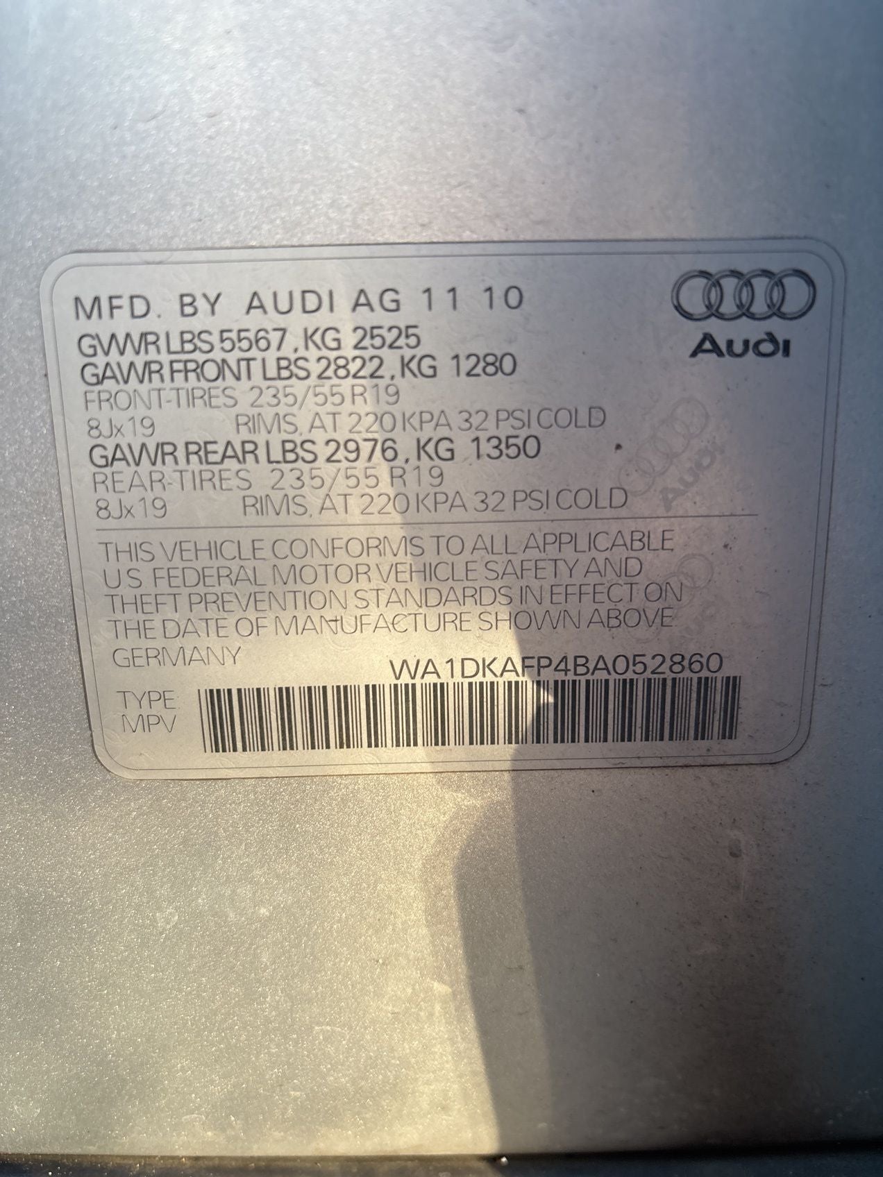 2011 Audi Q5 3.2 Premium Plus quattro